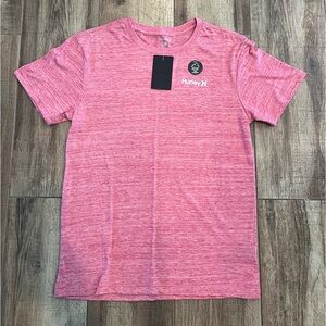 Hurley Men's Ultra Soft Heathered Pink Red Short Sleeve Tee